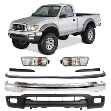 Load image into Gallery viewer, 2001-2004 Toyota Tacoma Front Bumper Chrome Steel &amp; Turn Signal Lights Kit | OEM Fit