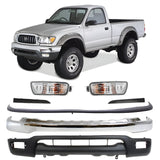 2001-2004 Toyota Tacoma Front Bumper Chrome Steel & Turn Signal Lights Kit | OEM Fit