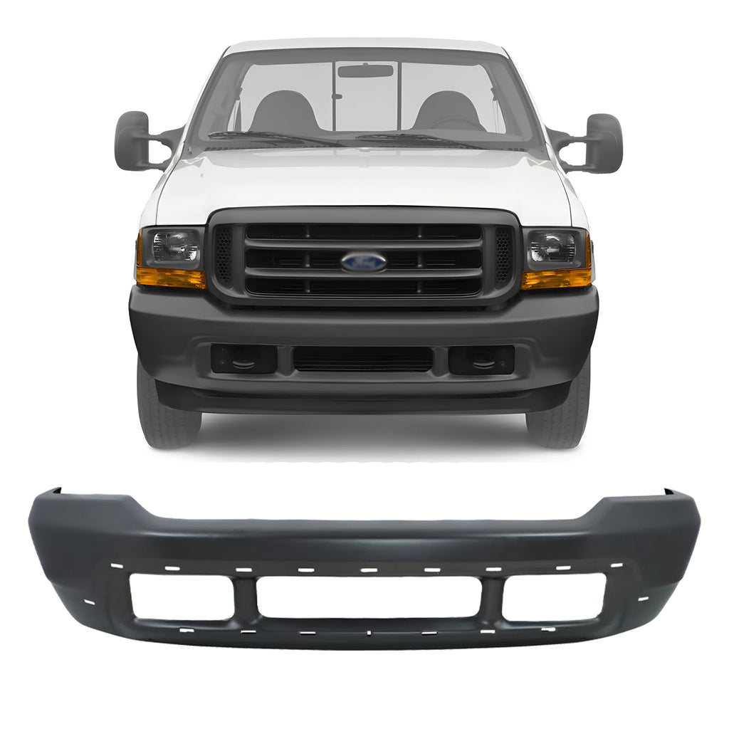 Front Bumper Face Bar Gray Steel For 1999-2004 Ford F-250 Super Duty