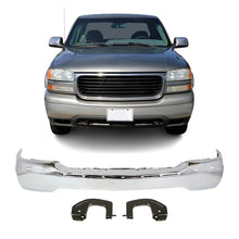 Load image into Gallery viewer, 1999-2006 GMC Sierra 1500 2500 3500 Yukon Front Bumper Chrome Steel | OEM Fit