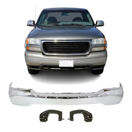 1999-2006 GMC Sierra 1500 2500 3500 Yukon Front Bumper Chrome Steel | OEM Fit