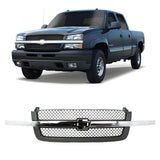 Front Grille Assembly Chrome and Textured Gray Plastic For 2003-2007 Chevrolet Silverado 1500