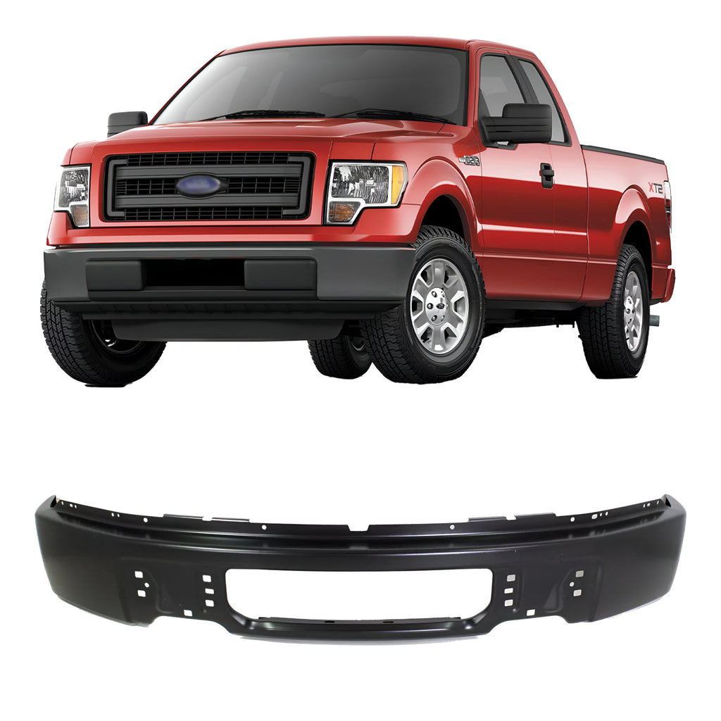 Front Bumper Chrome Black 2009-2014 Ford F150