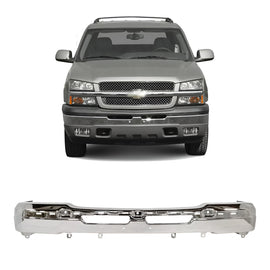 Front Bumper Chrome Steel 2002-2007 Chevrolet Silverado 1500 2500 Avalanche 1500 2500