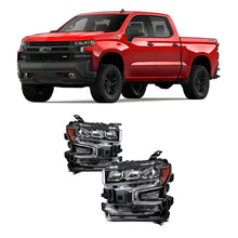 Load image into Gallery viewer, Front Headlights Assembly Chrome For 2019-2021 Chevrolet Silverado 1500