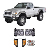 Front Headlight, Corner Light, Turn Signal Light Kit For 2001-2004 Toyota Tacoma