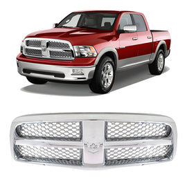 Front Grille Chrome Plastic For 2011-2012 Ram 1500 2009-2010 Dodge Ram 1500