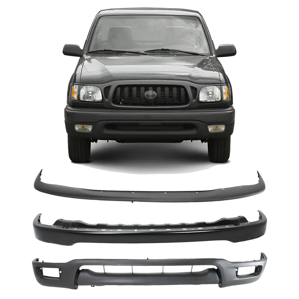2001-2004 Toyota Tacoma Front Bumper Primed Steel & Bumper Filler Kit | OEM Fit