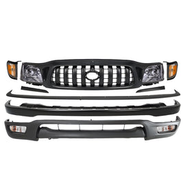 2001-2004 Toyota Tacoma Front Bumper Primed Steel & Headlight Assembly Kit | OEM Fit