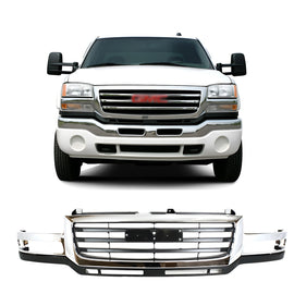 Front Grille Chrome Shell w/Black Insert 2003–2007 GMC Sierra 2500 3500 HD | OEM Fit