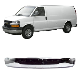 Front Bumper Chrome Steel 2003-2023 Chevrolet Express GMC Savana 1500 2500 3500