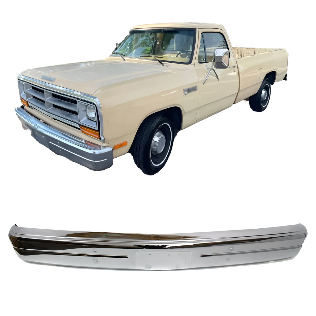 Front Bumper Chrome Steel 1986-1993 Dodge D150 D250 W150