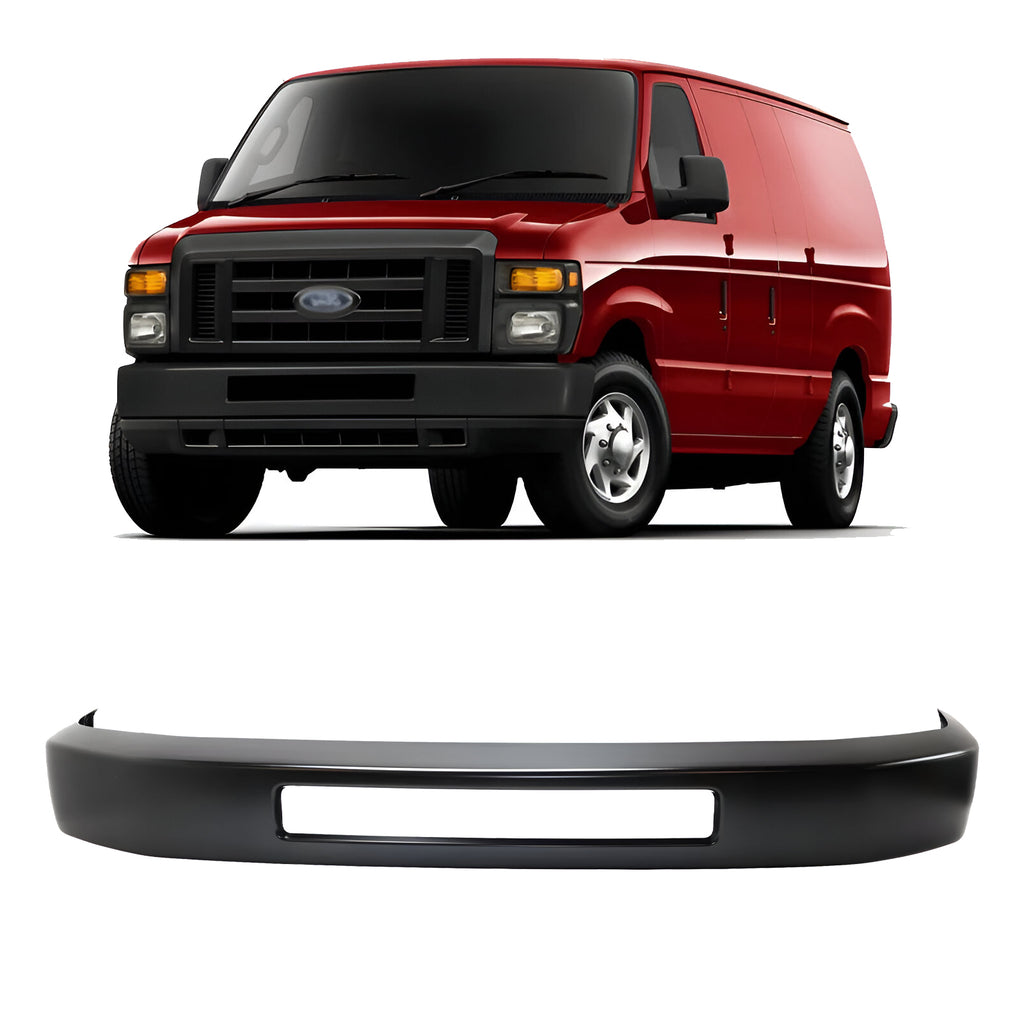 Front Bumper Face Bar Paintable Steel For 2008-2019 Ford E-150 E-250 & E-350 E-450 Super Duty