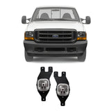 Front Fog Lights Chrome W/Bulbs For 1999-2004 Ford F-250 Super Duty