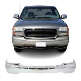 1999-2006 GMC Sierra 1500 2500 3500 Yukon Front Bumper Chrome Steel | OEM Fit