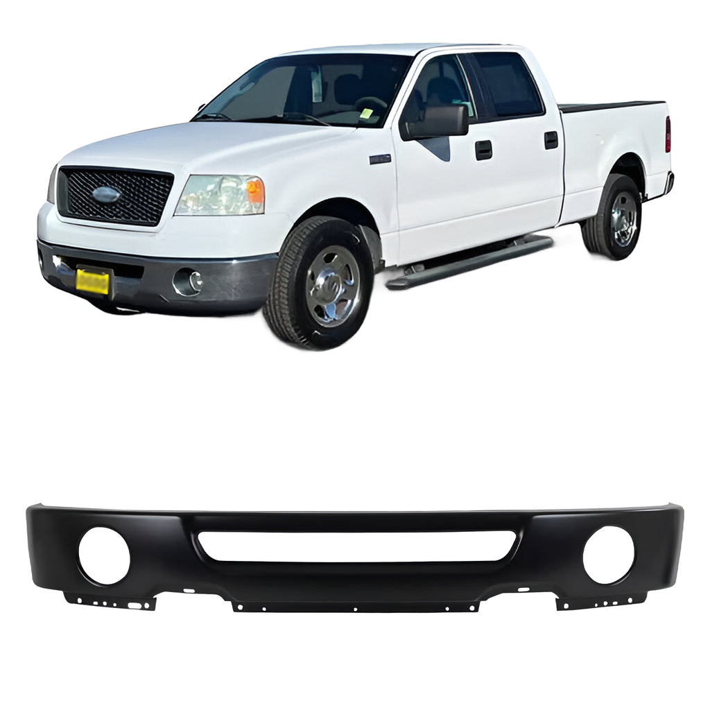 Front Bumper Black Steel 2006-2008 Ford F-150