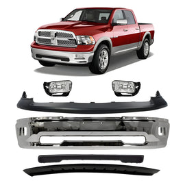 2009-2010 Dodge Ram 1500 & 2011-2012 Ram 1500 Front Bumper Chrome & Fog Lights Kit  | OEM Fit