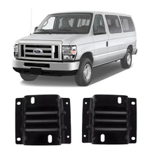 Load image into Gallery viewer, Front Bumper Bracket Set Black Metal For 2008-2019 Ford E-150 E-250 E-350 Super Duty and E-450 Super Duty