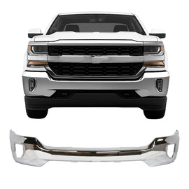 2016-2019 Chevrolet Silverado 1500 Front Bumper Chrome Steel | OEM Fit