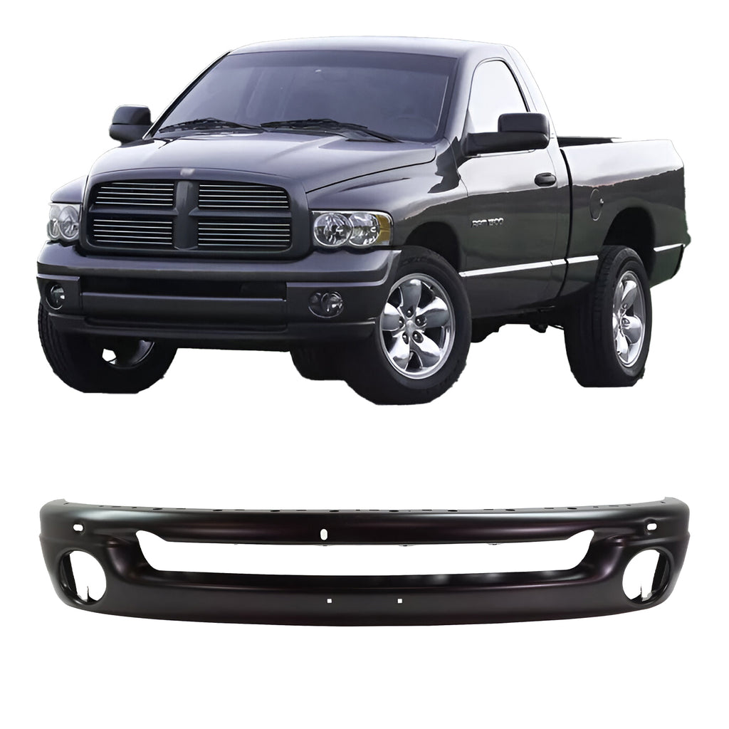 Front Bumper Black Steel 2002-2009 Dodge Ram 1500 2500 3500