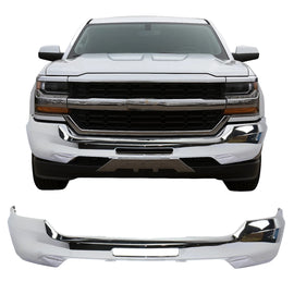 2016-2019 Chevrolet Silverado 1500 Front Bumper Chrome Steel | OEM Fit