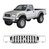 Front Grille Assembly Chrome Plastic Frame Black Insert For 2001-04 Toyota Tacoma