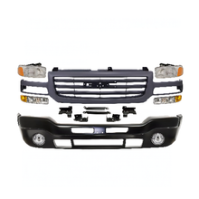 Load image into Gallery viewer, 2003-2007 GMC Sierra 1500 2500 HD &amp; 3500 Front Bumper Primed &amp; Headlight Kit | OEM Fit