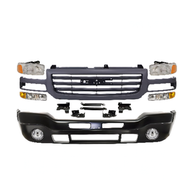 2003-2007 GMC Sierra 1500 2500 HD & 3500 Front Bumper Primed & Headlight Kit | OEM Fit