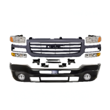 2003-2007 GMC Sierra 1500 2500 HD & 3500 Front Bumper Primed & Headlight Kit | OEM Fit