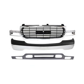1999-2002 GMC Sierra / 2000-2006 Yukon Front Bumper Chrome & Grille Assembly Kit | OEM Fit