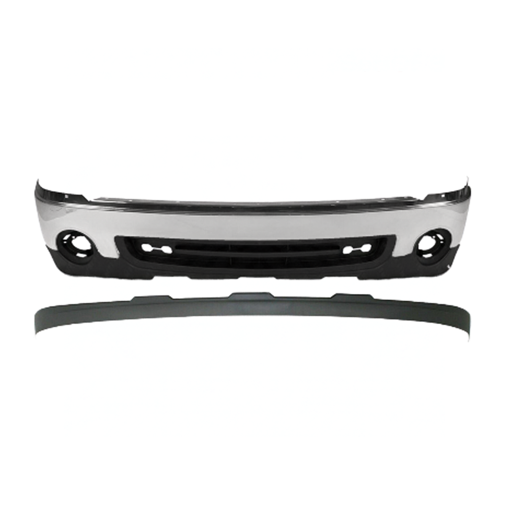 2007-2013 GMC Sierra 1500 Front Bumper Chrome & Valance Textured Kit   | OEM Fit