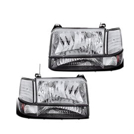 1992–1996 Ford F-150 F-250 F-350 Bronco Headlights Corner Signal Bumper Lights | OEM Fit
