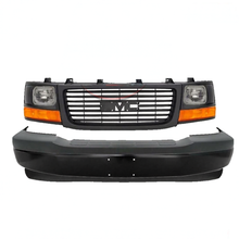 Load image into Gallery viewer, 2003-2023 GMC Savana 1500 2500 3500 Front Bumper Paintable &amp; Headlight Assembly Kit | OEM Fit