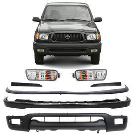 2001-2004 Toyota Tacoma Front Bumper Primed Steel & Turn Signal Lights Kit | OEM Fit