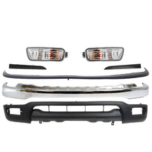 Load image into Gallery viewer, 2001-2004 Toyota Tacoma Front Bumper Chrome Steel &amp; Turn Signal Lights Kit | OEM Fit