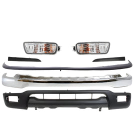 2001-2004 Toyota Tacoma Front Bumper Chrome Steel & Turn Signal Lights Kit | OEM Fit