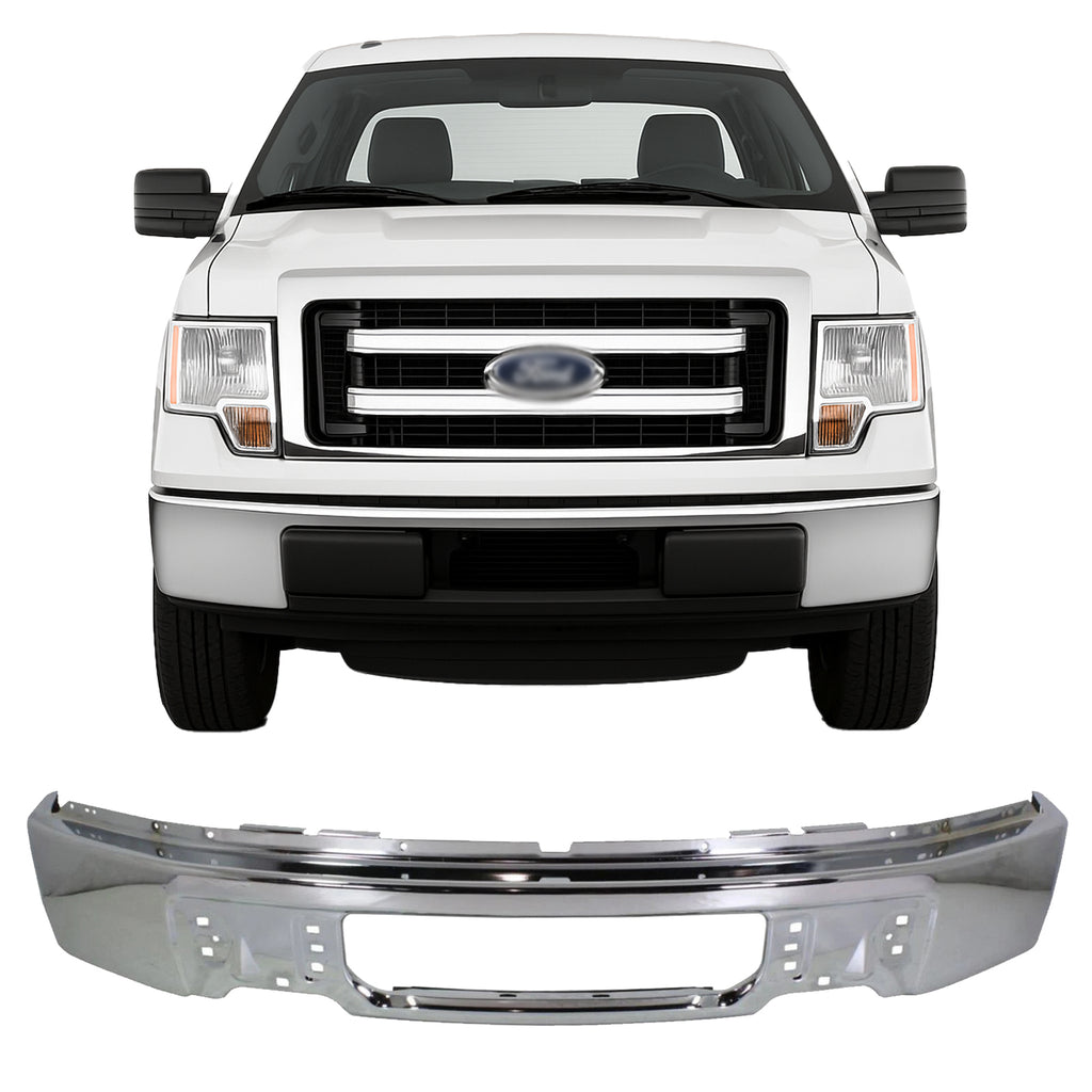 2009-2014 Ford F-150 Front Bumper Chrome Steel | OEM Fit