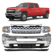 Load image into Gallery viewer, 2011-2014 Chevrolet Silverado 2500HD 3500 HD Front Bumper Chrome &amp; Headlights Kit | OEM Fit