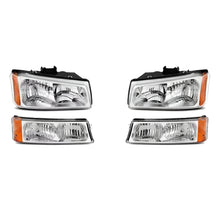 Load image into Gallery viewer, Front Headlights, Signal Lamps Chrome Plastic For 2003-2007 Chevrolet Silverado 1500