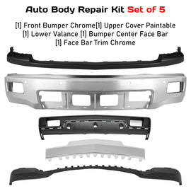 2014-2015 Chevrolet Silverado 1500 Front Bumper Face Bar Chrome & Valance Kit | OEM Fit