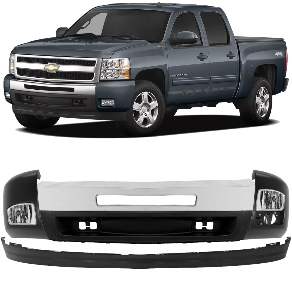 2007-2013 Chevrolet Silverado 1500 Front Chrome Bumper Face Bar Kit | OEM Fit
