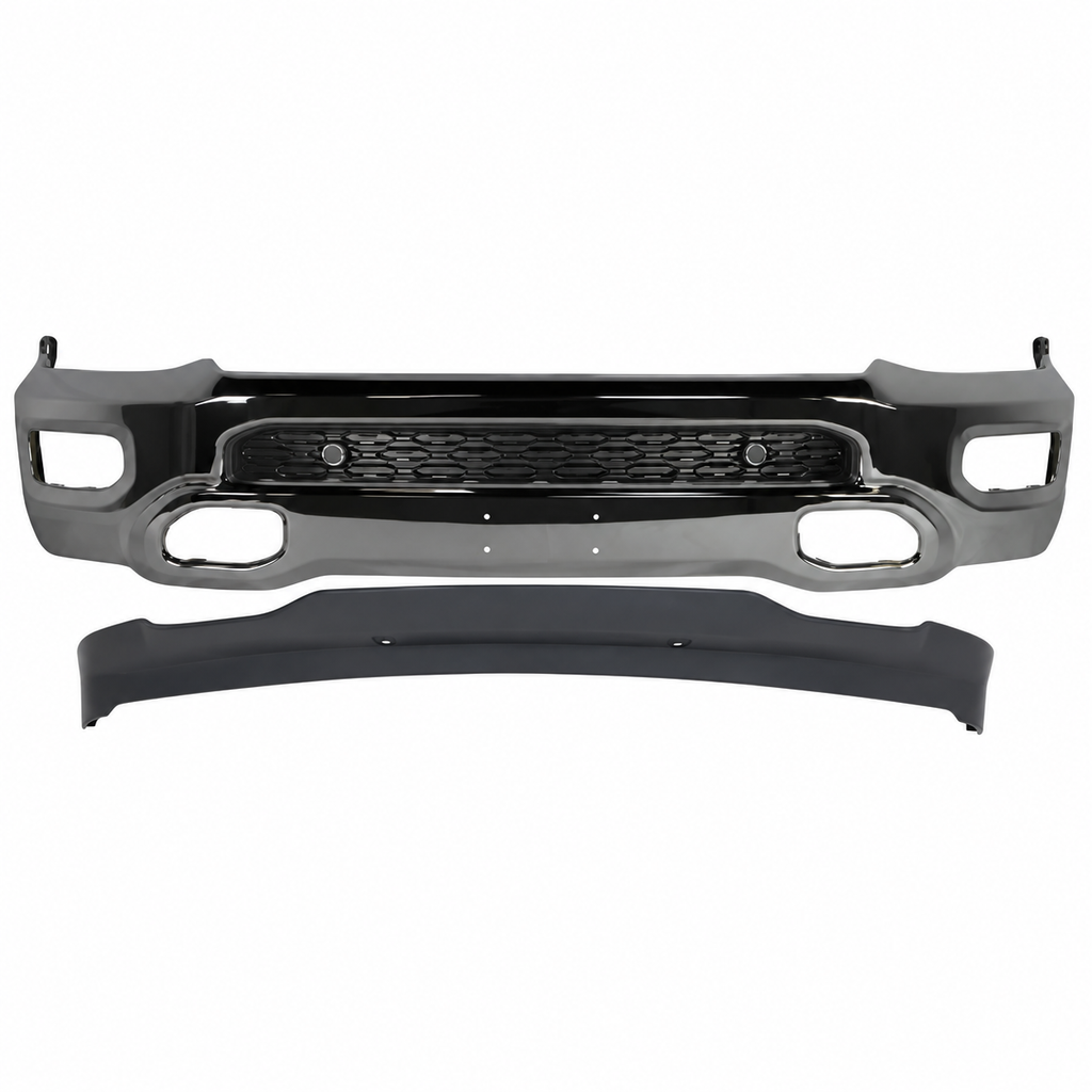 2019-2024 RAM 1500 Front Bumper Face Bar Chrome & Valance Textured Kit | OEM Fit