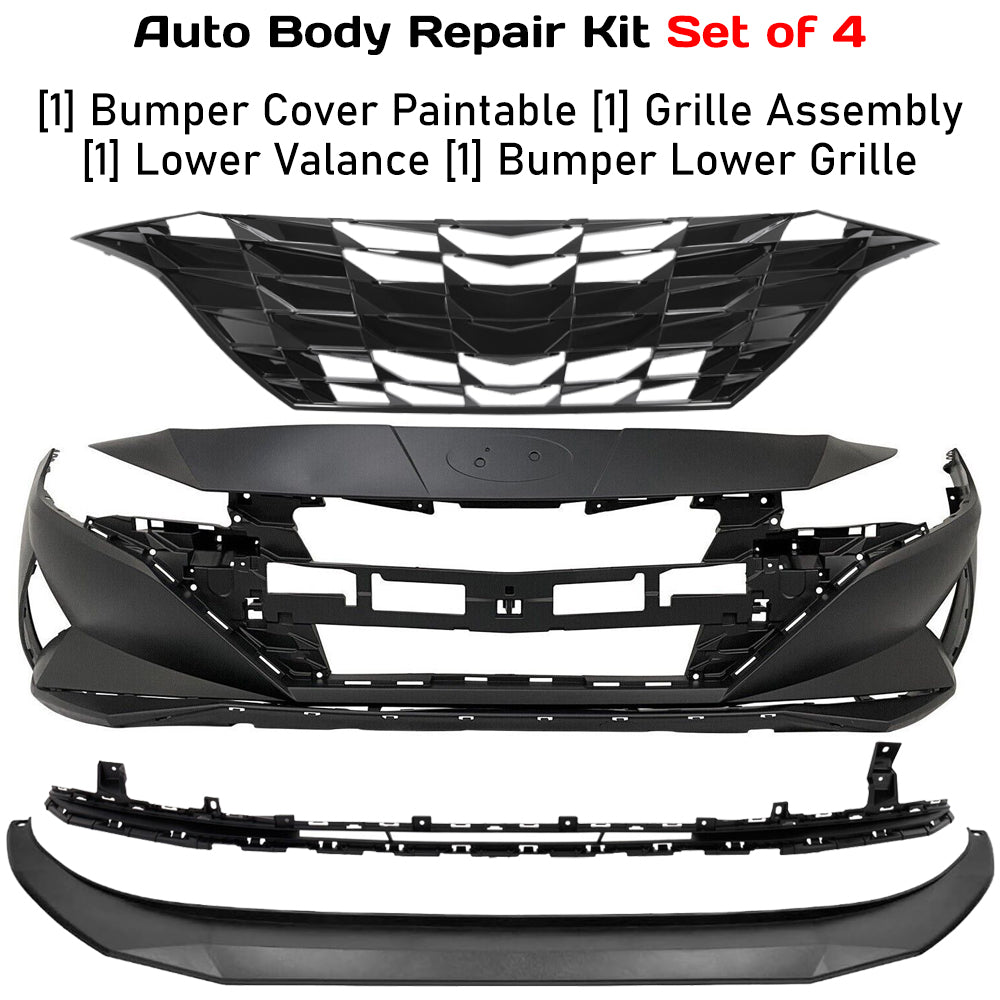 2021-2023 Hyundai Elantra Sedan Front Bumper Cover Kit & Grille Assembly | OEM Fit