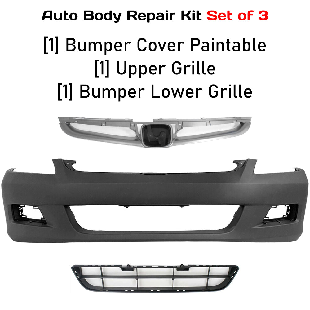 2006-2007 Honda Accord Sedan Front Bumper Cover Kit | OEM Fit
