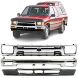 Front Bumper Chrome & Grille Assembly & Valance Kit For 1989-1995 Toyota Pickup 2WD