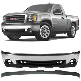 2007-2013 GMC Sierra 1500 Front Bumper Chrome & Valance Textured Kit   | OEM Fit