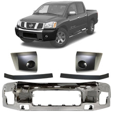 Load image into Gallery viewer, Front Bumper Chrome &amp; Bumper End Caps Kit For 2004-2007 Nissan Titan