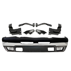 11-Pcs Kit for 2003–2007 Chevrolet Silverado 1500 & 2500 HD – Front Bumper & Brackets Chrome Finish, OEM Fit