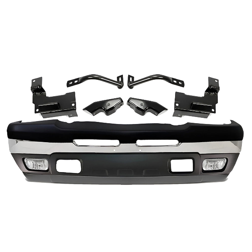 12-Pcs Kit for 2003–2007 Chevrolet Silverado 1500 & 2500 HD – Front Bumper & Brackets Chrome Finish, OEM Fit
