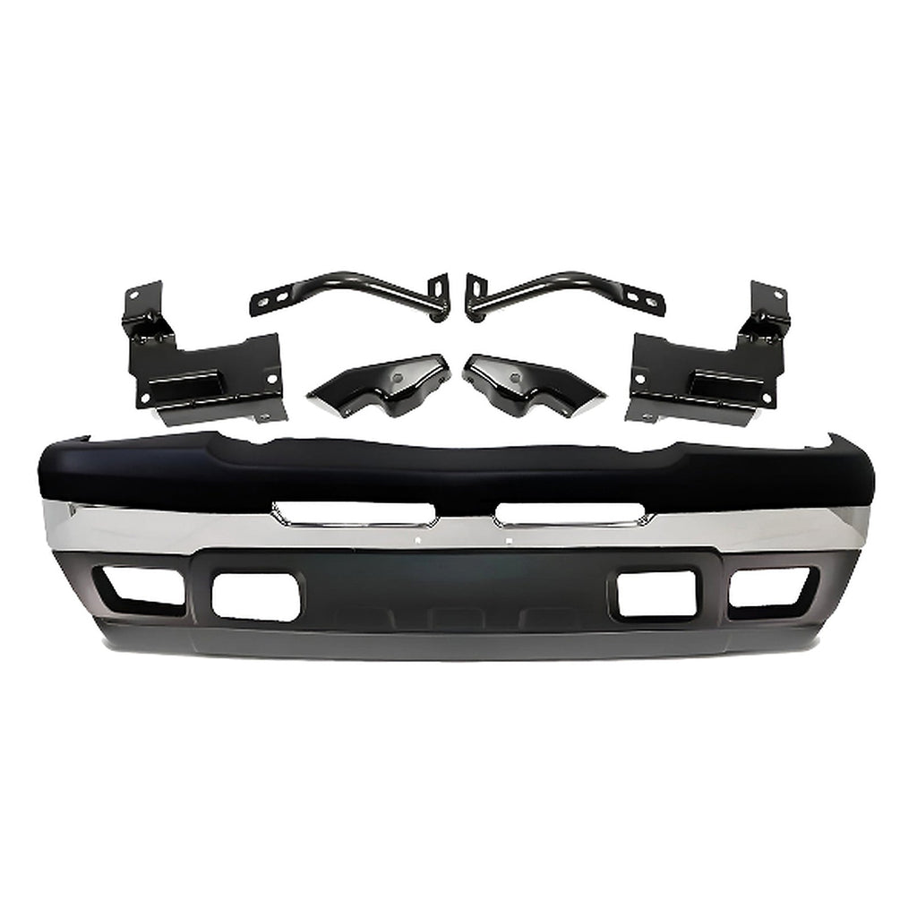 10-Pcs Kit for 2003–2007 Chevrolet Silverado 1500 & 2500 HD – Front Bumper & Brackets Chrome Finish, OEM Fit